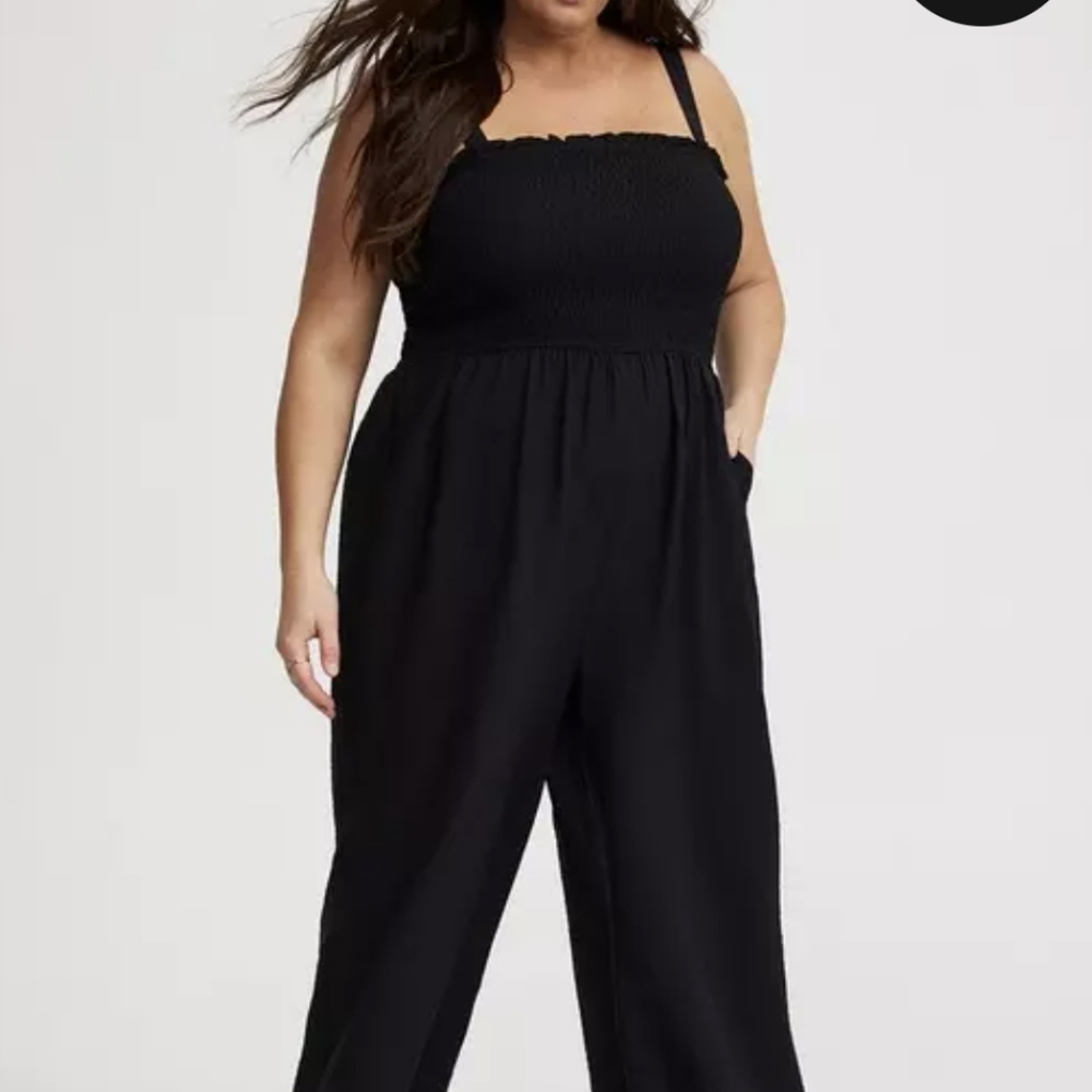 64. Black Strapless Jumpsuit - Picture 3 of 7